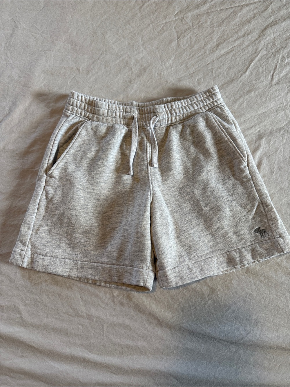 abercrombie kids Heather Gray Drawstring Sweat Shorts
